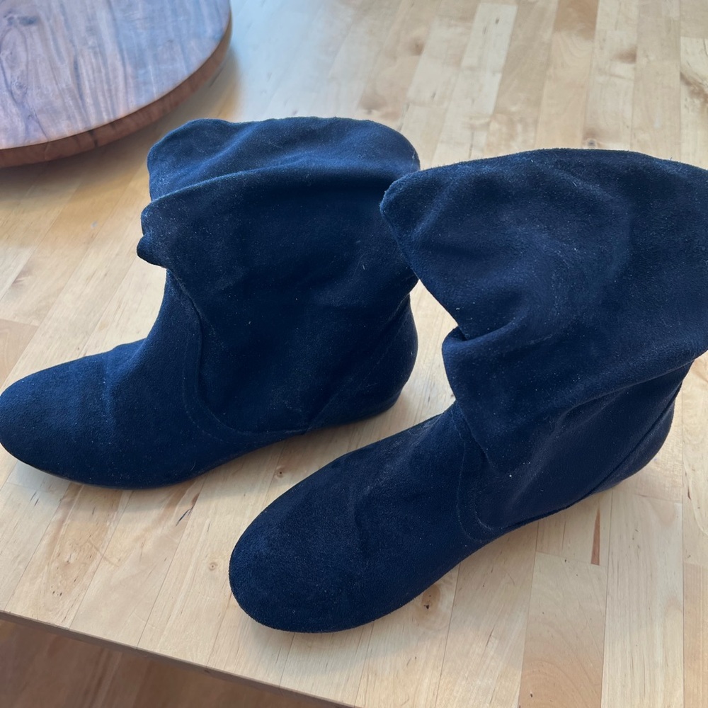 Women's Navy Suede Boots